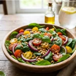 סלט תרד ועגבניות שרי