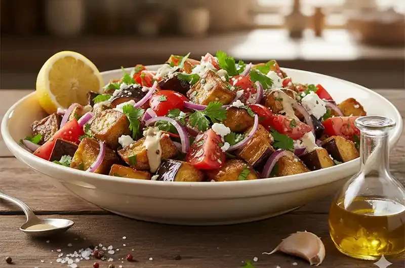 סלט חצילים ועגבניות ערבי