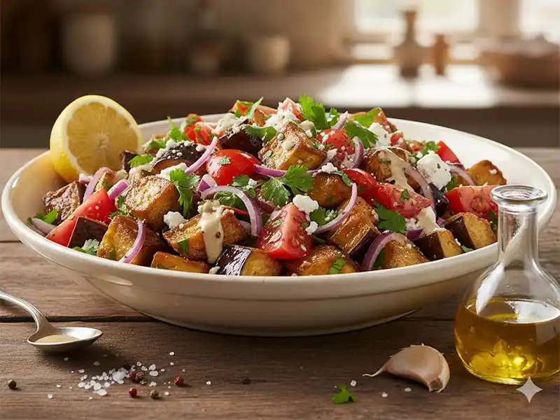 סלט חצילים ועגבניות ערבי