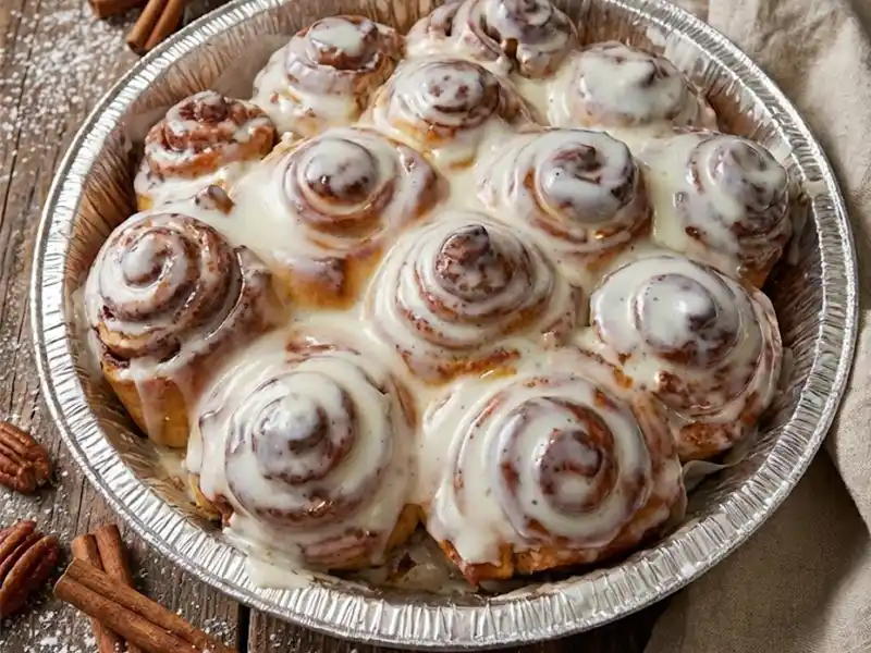 שבלולי קינמון אמריקאיים בציפוי גבינת שמנת, ריבת חלב ופקאנים שבלולי קינמון בסגנון אמריקאי עם בצק שמרים רך, מילוי עשיר בקינמון וסוכר חום, וציפוי גבינת שמנת מפנק. ניתן להכין אותם גם כעוגת תלישה חגיגית. מצרכים לבצק 3/4 כוס מים (180 מ״ל) 1 כף שמרים יבשים (10 גרם) 1/2 כוס סוכר (100 גרם) 3½ כוסות קמח (500 גרם) 2 ביצים (גודל L) 100 גרם חמאה רכה 1/2 כפית מלח למילוי 100 גרם חמאה רכה 1 כוס סוכר חום כהה, דחוס (240 גרם) 2 שקיות סוכר וניל (20 גרם) 1 כף גדושה קינמון לזיגוג לפני האפייה 50 גרם חמאה קרה, חתוכה ל־15 קוביות קטנות לציפוי גבינת שמנת 200 גרם גבינת שמנת (30% שומן) 1⅔ כוסות אבקת סוכר (200 גרם) 50 גרם חמאה רכה לקישוט 3 כפות ריבת חלב 3 כפות פקאנים שבורים אופן ההכנה שלב 1: הכנת הבצק והתפחה ראשונה בקערת מיקסר מערבבים מים ושמרים. מוסיפים סוכר, קמח, ביצים, חמאה ומלח. לשים בעזרת וו לישה כ־10 דקות במהירות נמוכה, עד לקבלת בצק חלק ורך שנדבק מעט לתחתית הקערה. אם הבצק יבש מדי – מוסיפים מעט מים. אם דביק מדי – מוסיפים מעט קמח. משמנים קלות את פני הבצק. מכסים בניילון נצמד באופן רופף. מתפיחים עד להכפלת הנפח. שלב 2: רידוד, מילוי ועיצוב השבלולים מעבירים את הבצק למשטח מקומח. מרדדים למלבן רחב. מורחים על הבצק 100 גרם חמאה רכה בשכבה אחידה. מערבבים בקערה סוכר חום, סוכר וניל וקינמון. מפזרים את התערובת באופן אחיד על הבצק. מגלגלים לרולדה הדוקה. צובטים את הקצה לסגירה. פורסים ל־15 פרוסות שוות. שלב 3: התפחה שנייה וסידור בתבנית מסדרים את השבלולים בתבנית מרופדת בנייר אפייה, כשהם קרובים זה לזה אך לא לחוצים. מתפיחים עד להכפלת הנפח. שלב 4: זיגוג ואפייה מחממים תנור ל־180 מעלות (חום עליון ותחתון, ללא טורבו). מניחים קוביית חמאה קטנה על כל שבלול. אופים כ־25 דקות, עד להזהבה. שלב 5: הכנת הציפוי מחממים גבינת שמנת במיקרוגל כ־30 שניות (שתהיה פושרת, לא חמה). מוסיפים אבקת סוכר וחמאה רכה. טורפים היטב עד לקבלת קרם חלק. שלב 6: ציפוי וקישוט מורחים כף מציפוי גבינת השמנת על כל שבלול. מזלפים מעל ריבת חלב. מפזרים פקאנים שבורים. טיפ חשוב להגשה אם השבלולים התקררו, חממו כל שבלול כ־10 שניות במיקרוגל לפני ההגשה – זה מחזיר להם את המרקם הרך והנמס.שבלולי קינמון אמריקאיים בציפוי גבינת שמנת, ריבת חלב ופקאנים שבלולי קינמון בסגנון אמריקאי עם בצק שמרים רך, מילוי עשיר בקינמון וסוכר חום, וציפוי גבינת שמנת מפנק. ניתן להכין אותם גם כעוגת תלישה חגיגית. מצרכים לבצק 3/4 כוס מים (180 מ״ל) 1 כף שמרים יבשים (10 גרם) 1/2 כוס סוכר (100 גרם) 3½ כוסות קמח (500 גרם) 2 ביצים (גודל L) 100 גרם חמאה רכה 1/2 כפית מלח למילוי 100 גרם חמאה רכה 1 כוס סוכר חום כהה, דחוס (240 גרם) 2 שקיות סוכר וניל (20 גרם) 1 כף גדושה קינמון לזיגוג לפני האפייה 50 גרם חמאה קרה, חתוכה ל־15 קוביות קטנות לציפוי גבינת שמנת 200 גרם גבינת שמנת (30% שומן) 1⅔ כוסות אבקת סוכר (200 גרם) 50 גרם חמאה רכה לקישוט 3 כפות ריבת חלב 3 כפות פקאנים שבורים אופן ההכנה שלב 1: הכנת הבצק והתפחה ראשונה בקערת מיקסר מערבבים מים ושמרים. מוסיפים סוכר, קמח, ביצים, חמאה ומלח. לשים בעזרת וו לישה כ־10 דקות במהירות נמוכה, עד לקבלת בצק חלק ורך שנדבק מעט לתחתית הקערה. אם הבצק יבש מדי – מוסיפים מעט מים. אם דביק מדי – מוסיפים מעט קמח. משמנים קלות את פני הבצק. מכסים בניילון נצמד באופן רופף. מתפיחים עד להכפלת הנפח. שלב 2: רידוד, מילוי ועיצוב השבלולים מעבירים את הבצק למשטח מקומח. מרדדים למלבן רחב. מורחים על הבצק 100 גרם חמאה רכה בשכבה אחידה. מערבבים בקערה סוכר חום, סוכר וניל וקינמון. מפזרים את התערובת באופן אחיד על הבצק. מגלגלים לרולדה הדוקה. צובטים את הקצה לסגירה. פורסים ל־15 פרוסות שוות. שלב 3: התפחה שנייה וסידור בתבנית מסדרים את השבלולים בתבנית מרופדת בנייר אפייה, כשהם קרובים זה לזה אך לא לחוצים. מתפיחים עד להכפלת הנפח. שלב 4: זיגוג ואפייה מחממים תנור ל־180 מעלות (חום עליון ותחתון, ללא טורבו). מניחים קוביית חמאה קטנה על כל שבלול. אופים כ־25 דקות, עד להזהבה. שלב 5: הכנת הציפוי מחממים גבינת שמנת במיקרוגל כ־30 שניות (שתהיה פושרת, לא חמה). מוסיפים אבקת סוכר וחמאה רכה. טורפים היטב עד לקבלת קרם חלק. שלב 6: ציפוי וקישוט מורחים כף מציפוי גבינת השמנת על כל שבלול. מזלפים מעל ריבת חלב. מפזרים פקאנים שבורים. טיפ חשוב להגשה אם השבלולים התקררו, חממו כל שבלול כ־10 שניות במיקרוגל לפני ההגשה – זה מחזיר להם את המרקם הרך והנמס.