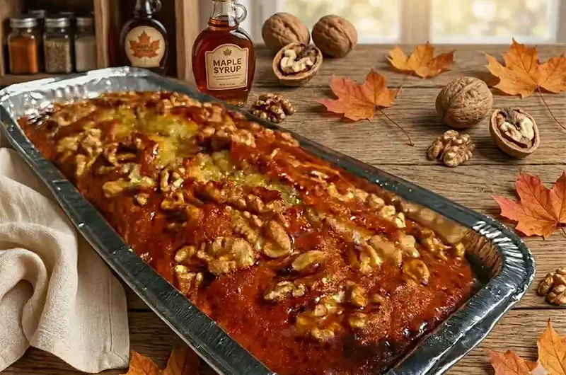 עוגת מייפל אוורירית בטירוף עם אגוזים