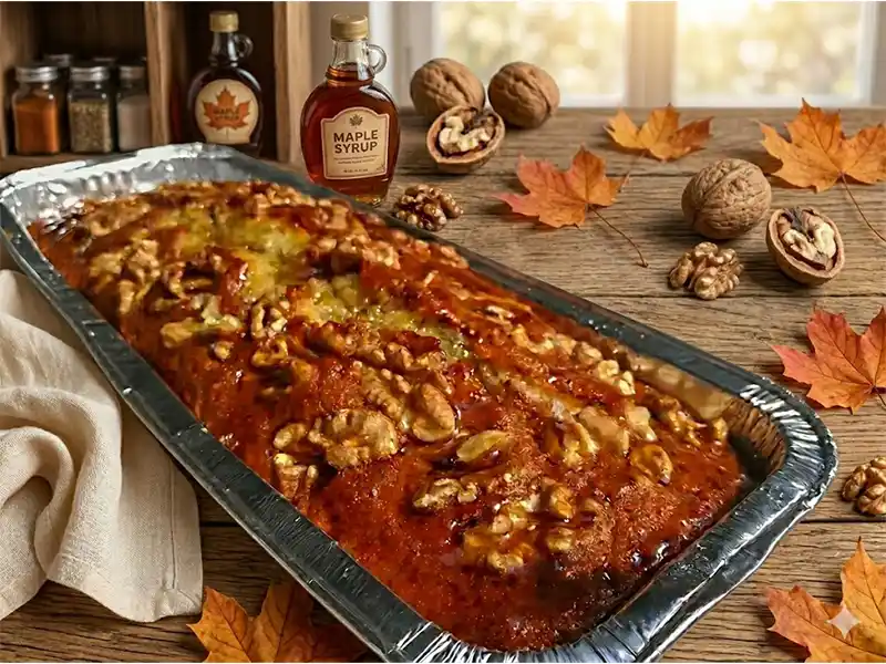 עוגת מייפל אוורירית בטירוף עם אגוזים